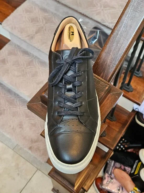 GREATS Men's Royale Leather Sneakers, Black, Sz 13 - Picture 10 of 16